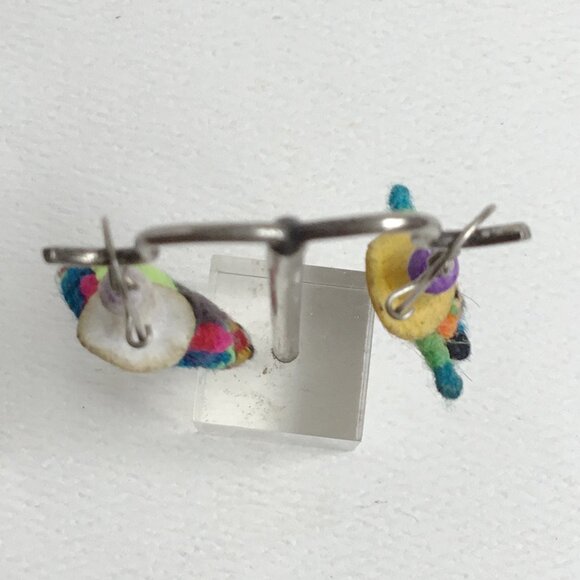 Vintage Figural Peruvian Doll Couple Dangle Pierced Earrings - Picture 5 of 6